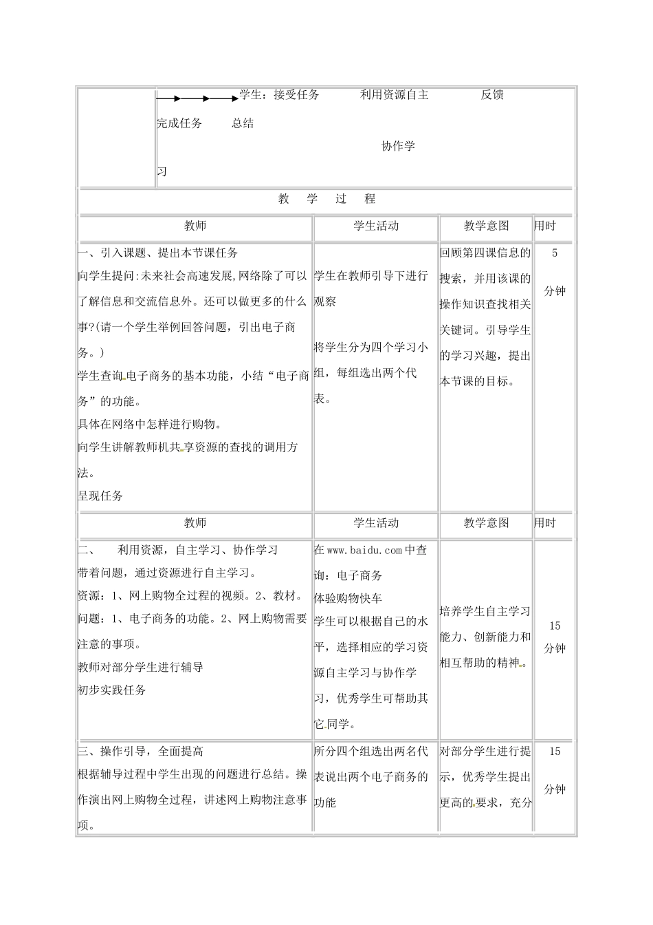 四川省宜宾市兴文县香山中学八年级信息技术下学期 第九课电子商务与网上购物 教案_第2页