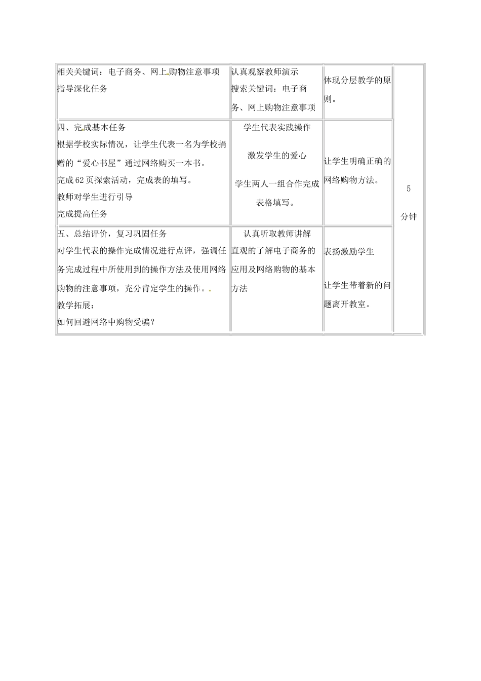 四川省宜宾市兴文县香山中学八年级信息技术下学期 第九课电子商务与网上购物 教案_第3页
