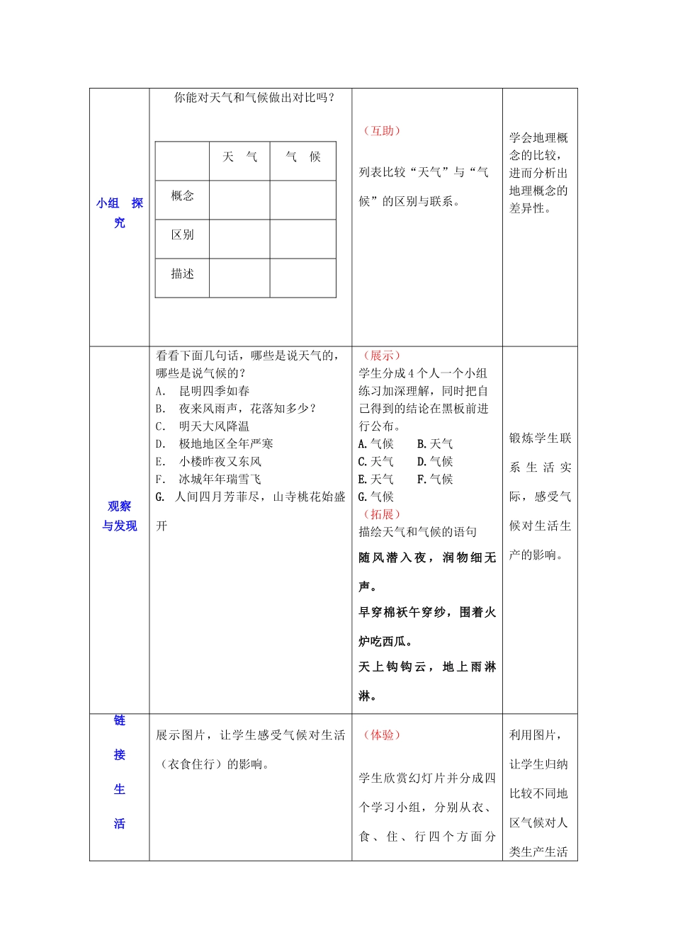 （水滴系列）七年级地理上册 第四章 第四节 世界气候（第1课时）教案 （新版）商务星球版-（新版）商务星球版初中七年级上册地理教案_第3页