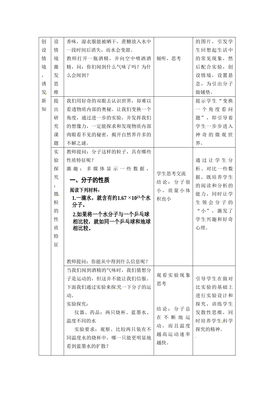 山东省滕州市滕东中学九年级化学上册《第二单元 第三节 第一节 运动的水分子》教案 新人教版_第2页