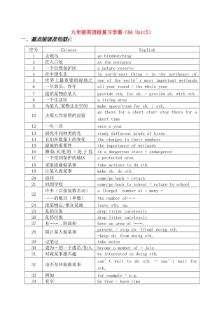 九年级英语组复习学案（ Unit5）人教版