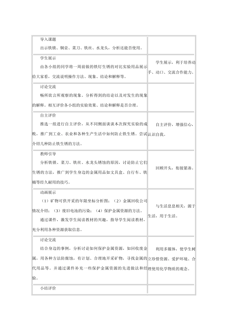 九年级化学下册 8.3金属资源的利用和保护教案人教版_第3页