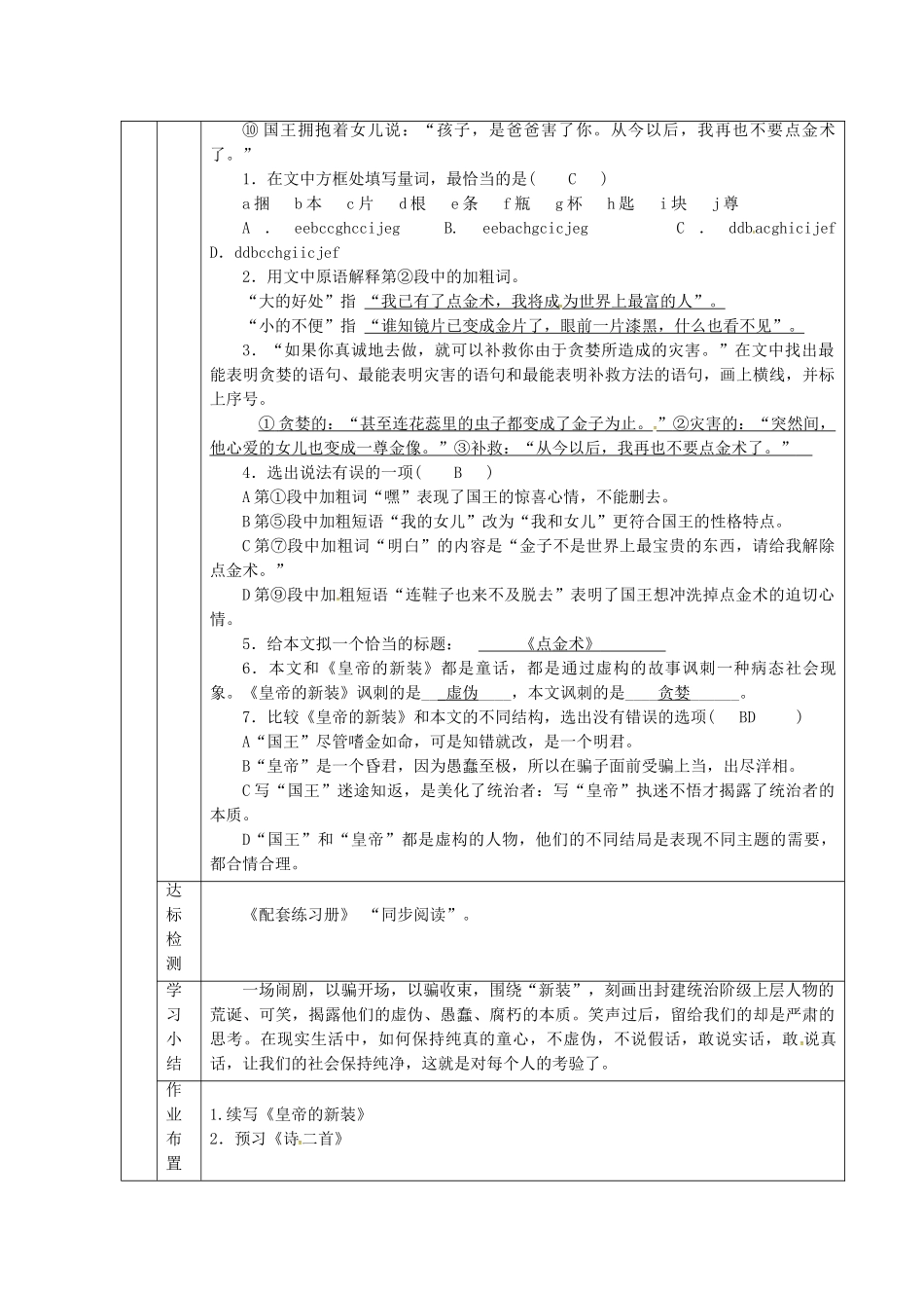 （秋季版）甘肃省定西市七年级语文上册 第六单元 21 皇帝的新装导学案3 新人教版-新人教版初中七年级上册语文学案_第3页