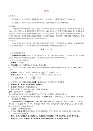 江苏省无锡新领航教育咨询有限公司九年级化学上册 2.1 空气教案 （新版）新人教版