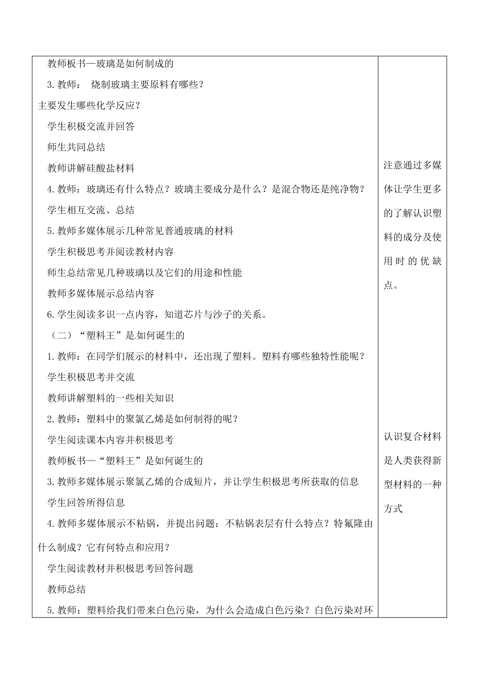 山东省聊城市阳谷实验中学九年级化学 第二节 化学与材料研制教案_第2页