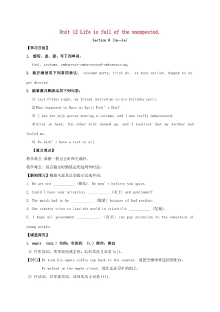 九年级英语全册《Unit 12 Life is full of the unexpected（第4课时）》学案 （新版）人教新目标版-（新版）人教新目标版初中九年级全册英语学案