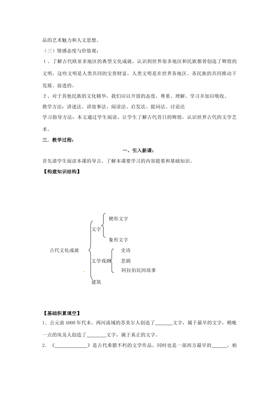 八年级历史下册 第24课《昔日的辉煌》教案 北师大版_第2页
