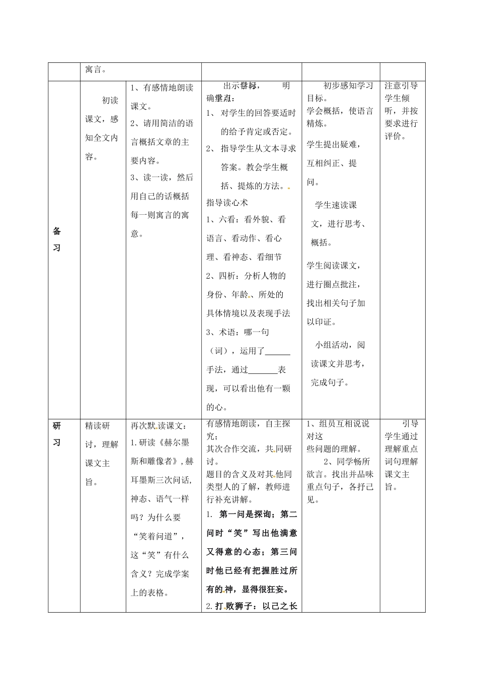 （秋季版）吉林省通化市七年级语文上册 第六单元 24 寓言四则学案2 新人教版-新人教版初中七年级上册语文学案_第2页