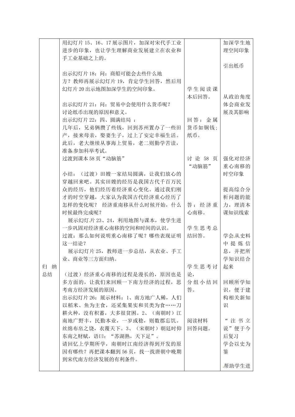 山东省枣庄第四十二中学八年级历史下册 第10课 经济重心的南移教案 鲁教版_第3页