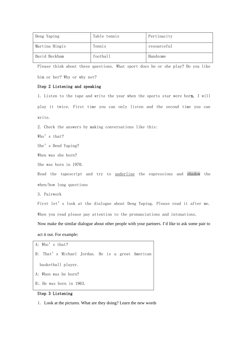 山东省肥城市安站中学八年级英语上册 Unit 9 When was he born Period 1导学案 人教新目标版_第2页