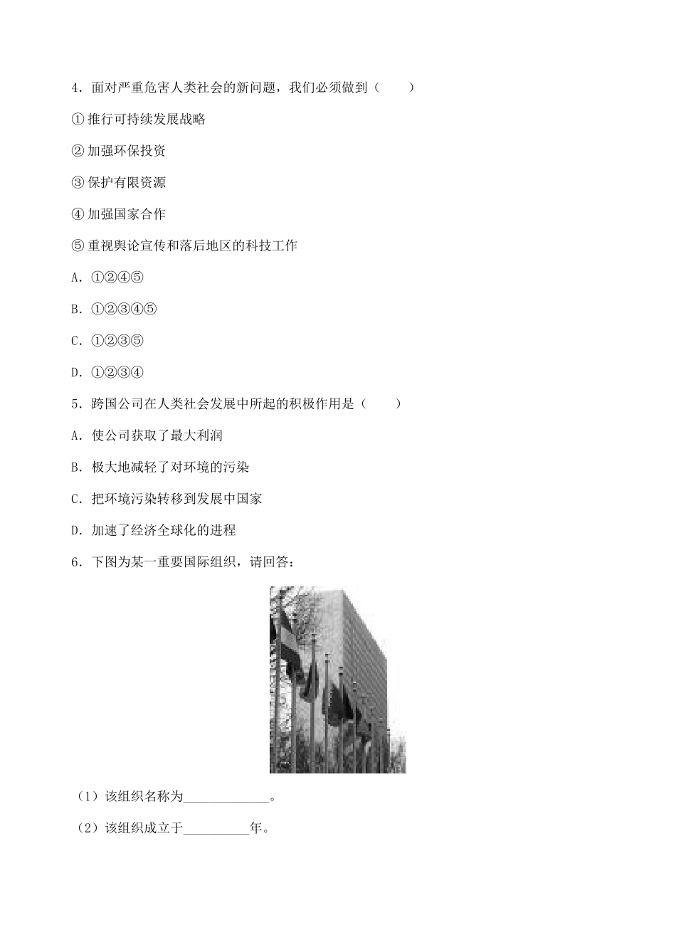 九年级历史下：第16课《世界经济的“全球化”》教案（人教新课标版）_第2页