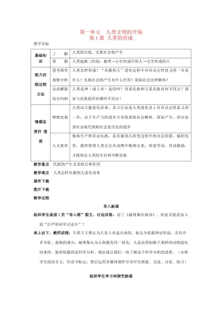 九年级历史上册 世界历史全册教案 人教新课标版