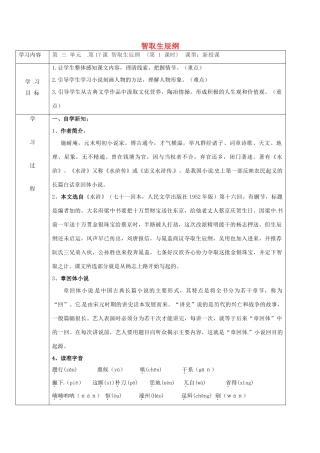 九年级语文上册 17《智取生辰纲》导学案1 新人教版-新人教版初中九年级上册语文学案