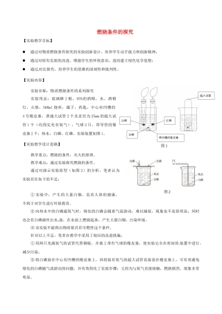 江西省信丰县黄泥中学中考化学实验汇总复习 燃烧条件的探究教学设计