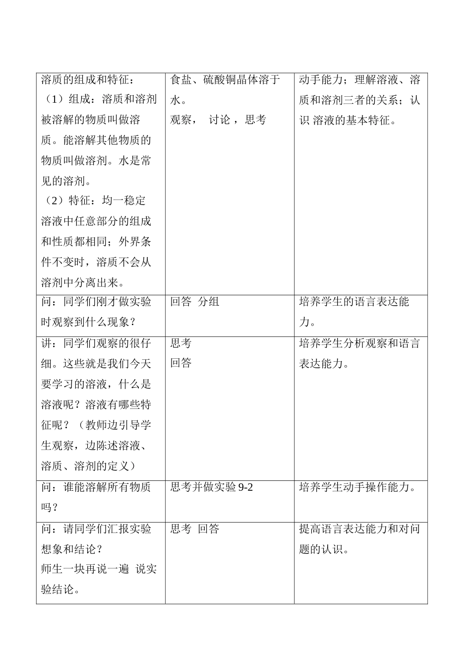 九年级数学上册9.1溶液的形成教案3人教新课标版_第3页