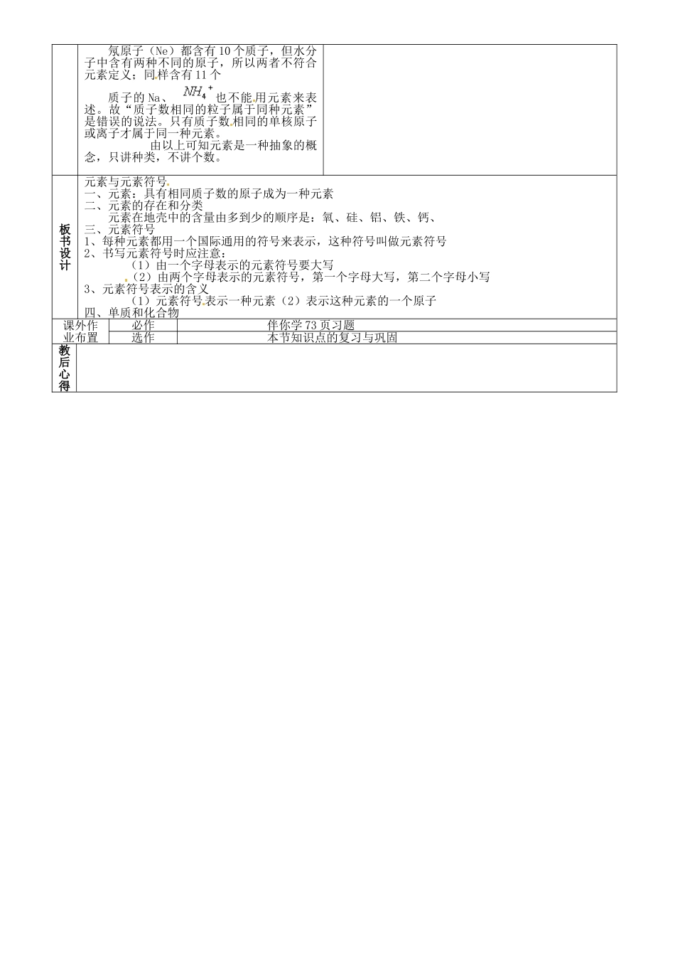 山东省烟台市黄务中学八年级化学全册 3.2 元素教案 （新版）鲁教版五四制_第2页
