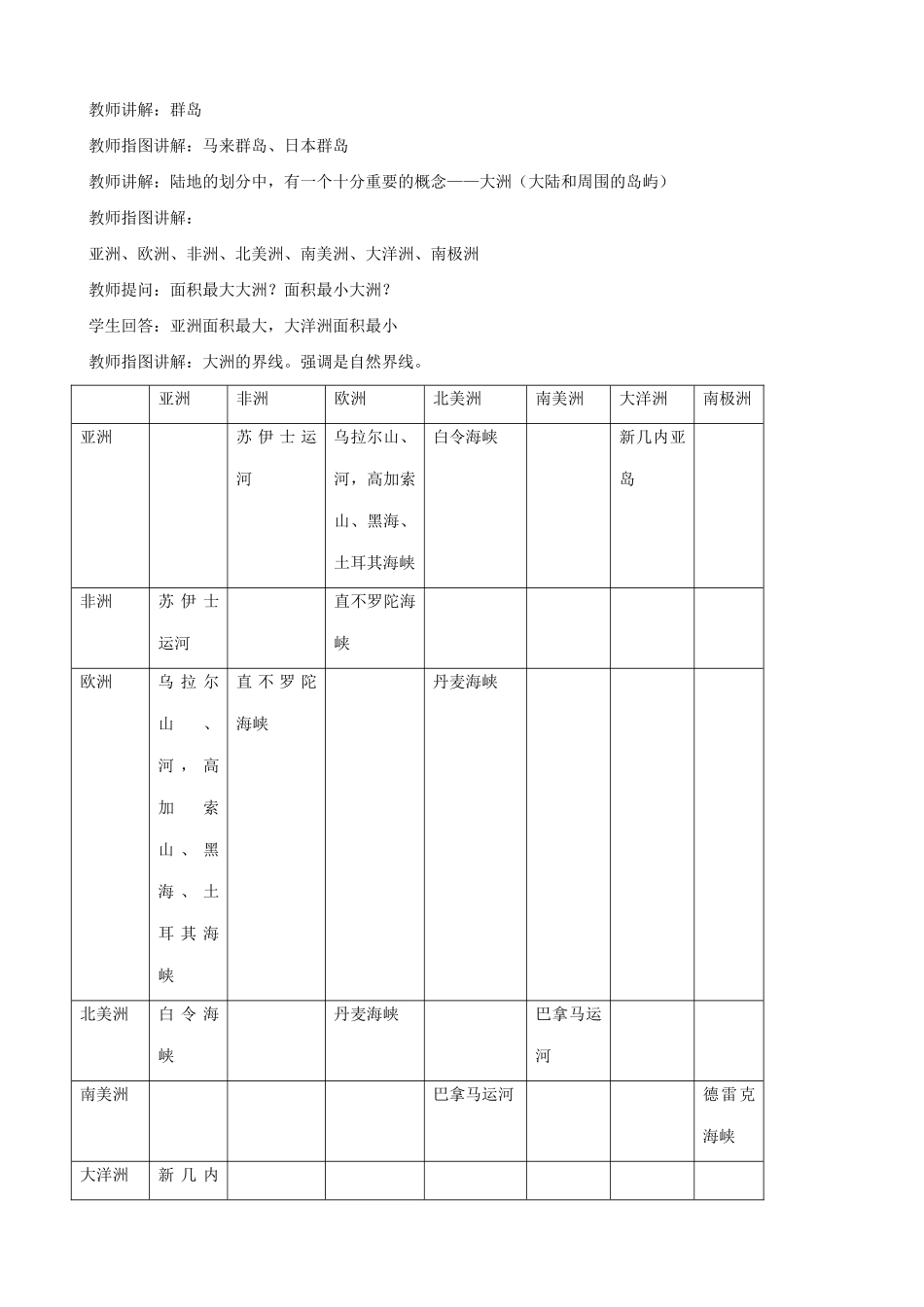 新人教版七年级地理上册大洲和大洋(第二课时)_第2页