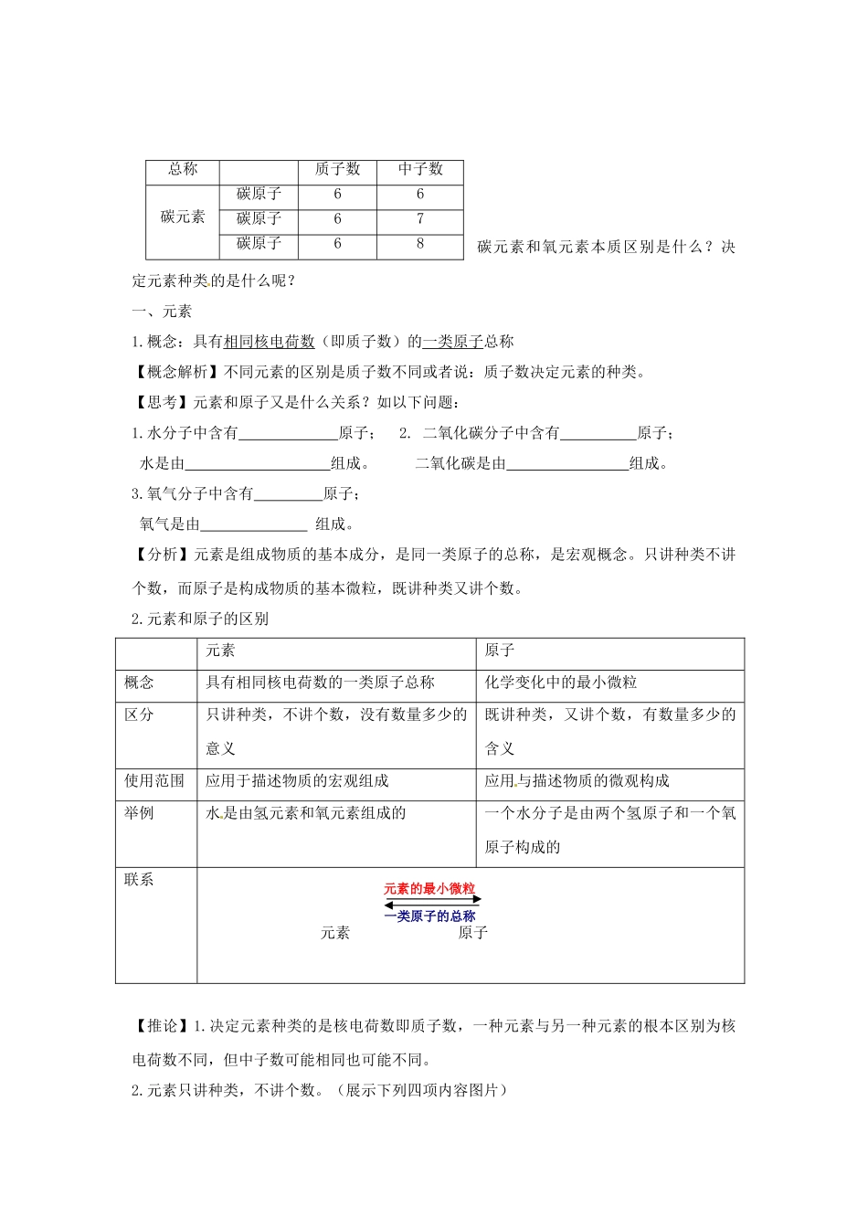 山东省郯城县郯城街道初级中学九年级化学下册 课题2 元素教案 新人教版_第2页
