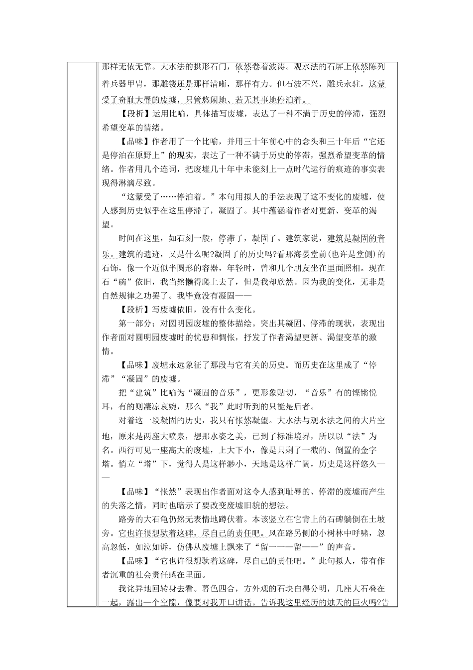 九年级语文下册 第一单元 第3课《废墟的召唤》导学案 （新版）语文版-（新版）语文版初中九年级下册语文学案_第2页