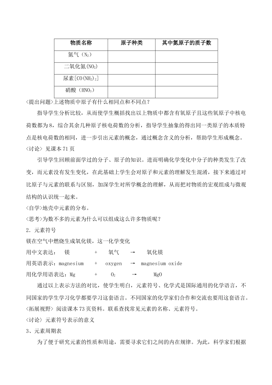 九年级化学元素教案鲁教版_第2页