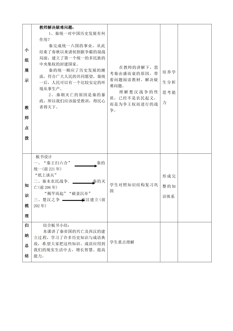 山东省邹平县实验中学七年级历史上册 第13课 秦帝国的兴亡教案 北师大版_第3页