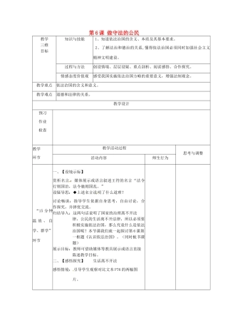 江苏省丹阳市第八中学九年级政治全册 第6课 做守法的公民教案 新人教版
