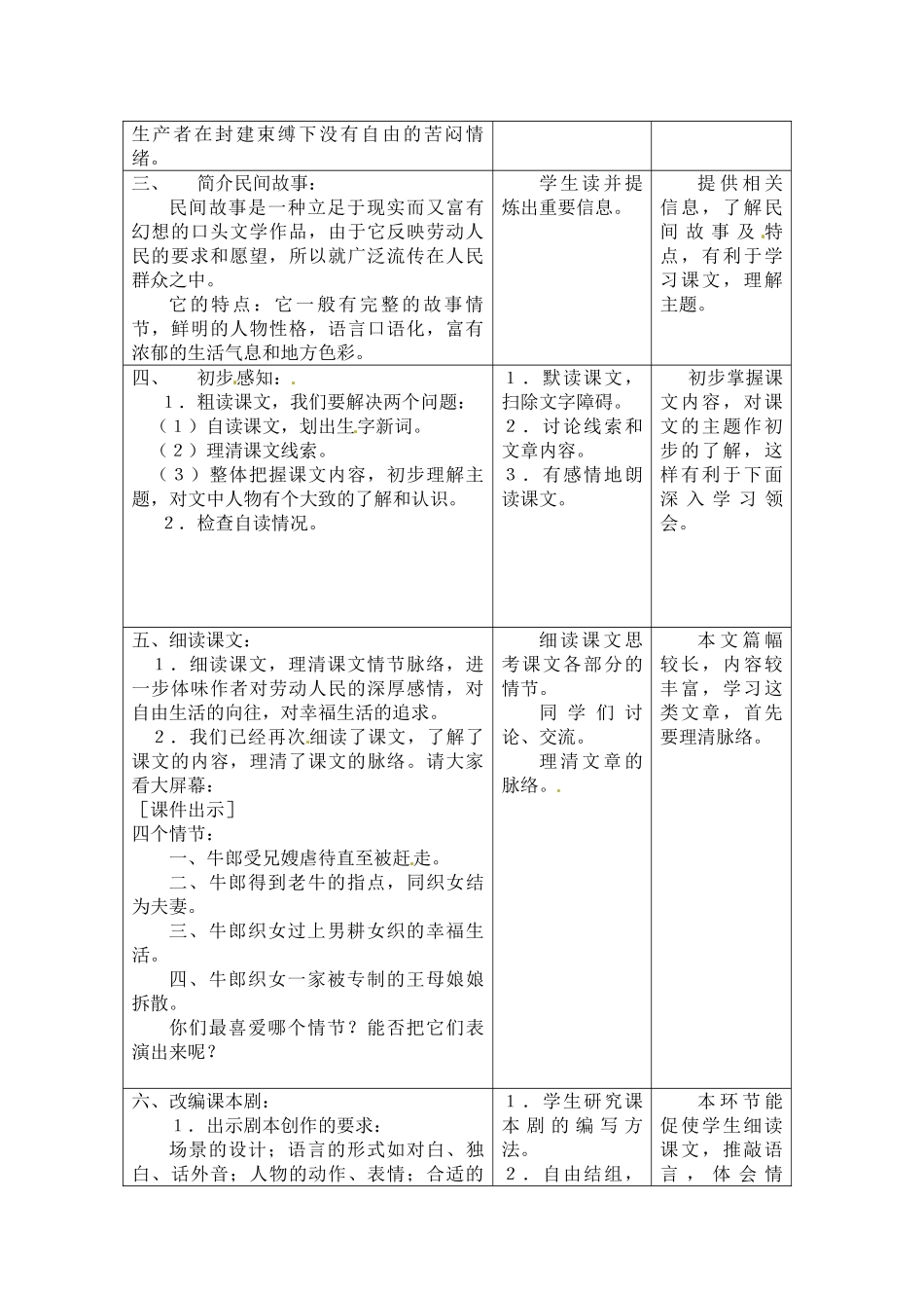 七年级语文上册第一单元第4课 牛郎织女 教案冀教版_第2页