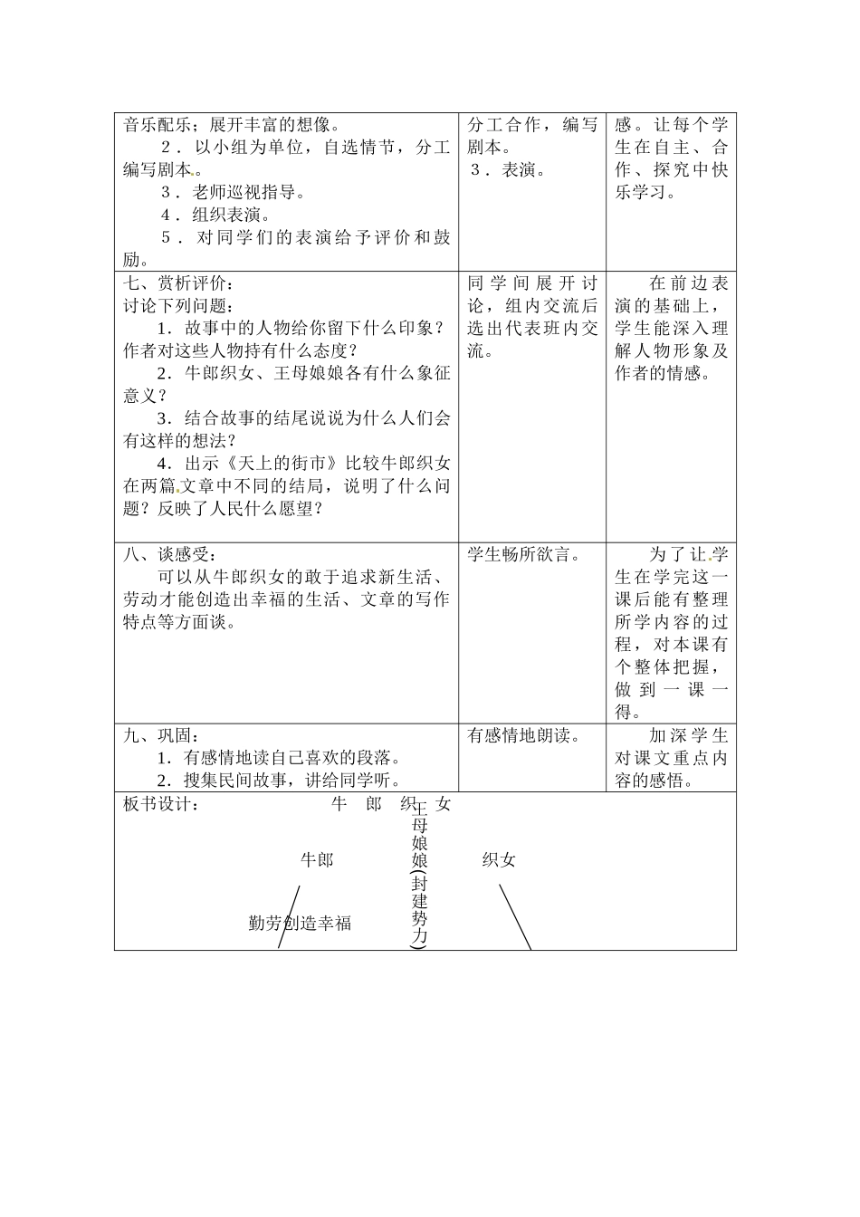 七年级语文上册第一单元第4课 牛郎织女 教案冀教版_第3页