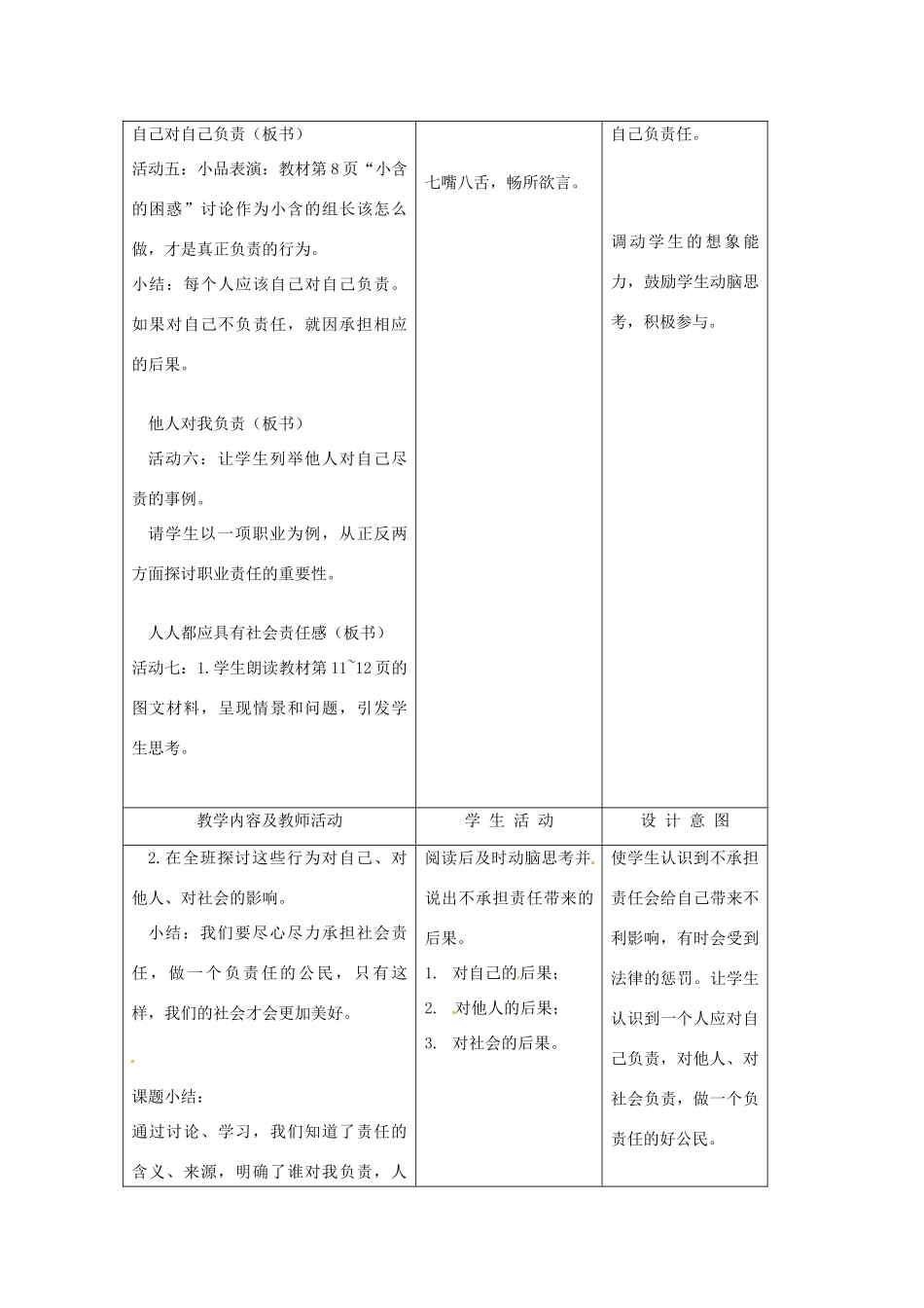 江苏省南通市实验中学九年级政治全册 1.1.1我对谁负责 谁对我负责教案 新人教版_第3页