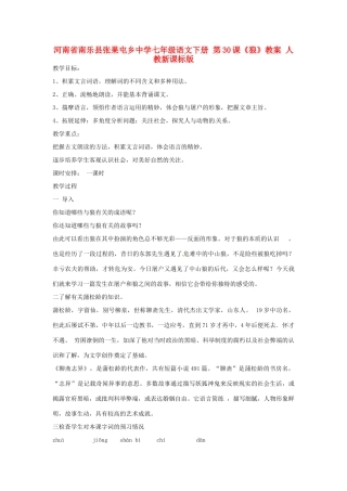 河南省南乐县张果屯乡中学七年级语文下册 第30课《狼》教案 人教新课标版