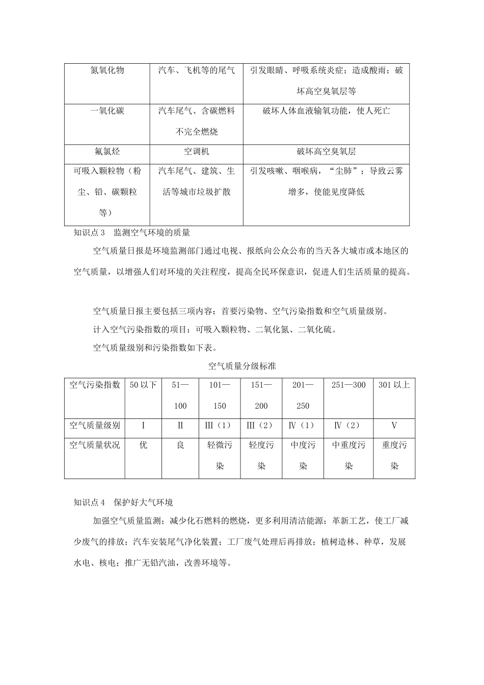 九年级化学上：第二章第二节 保护空气的洁净清新教案粤教版_第2页