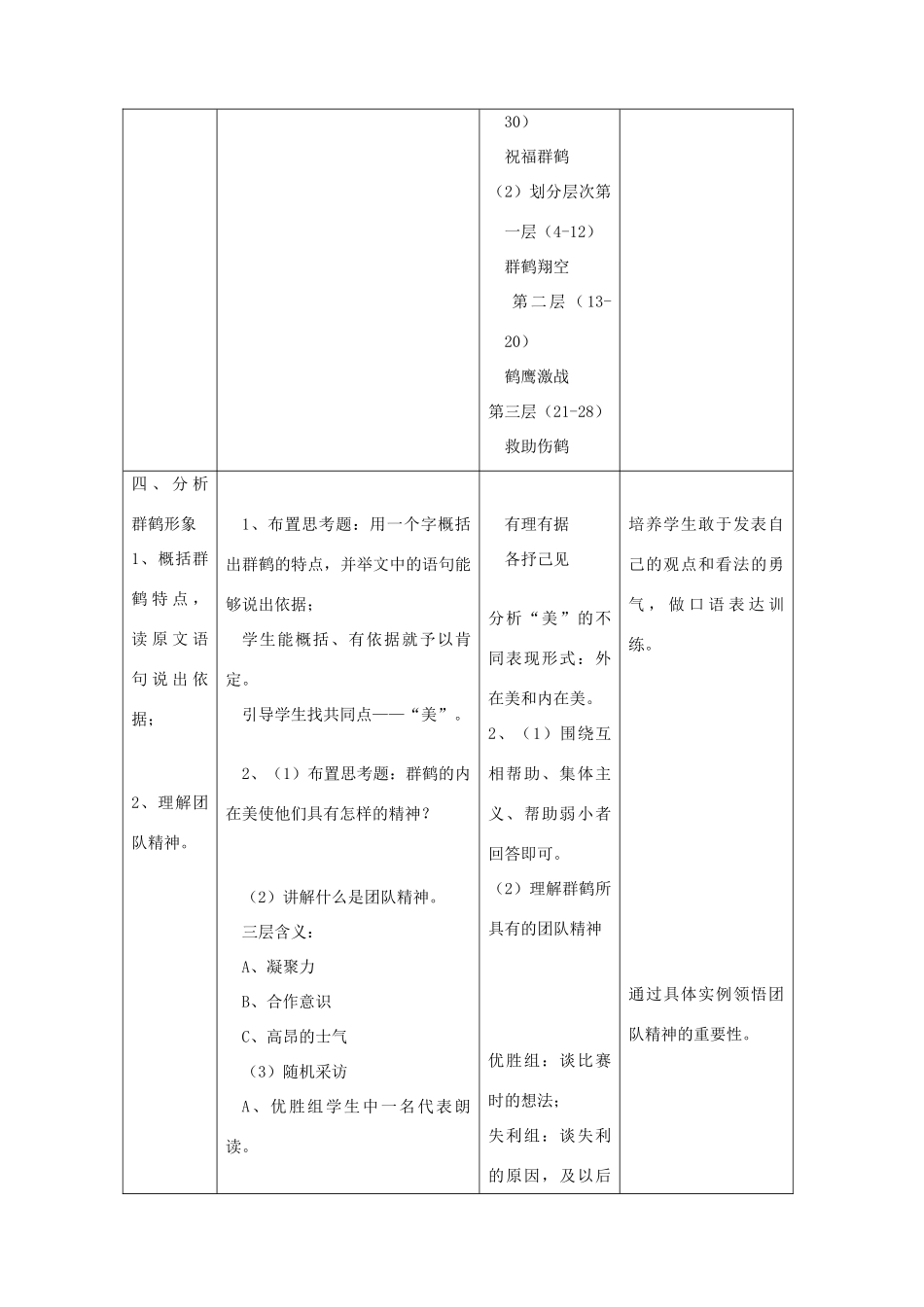七年级语文下册 第二单元 第7课《群鹤翔空》教学设计 北京课改版-北京课改版初中七年级下册语文教案_第3页