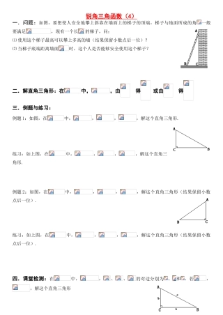 锐角三角函数（4）