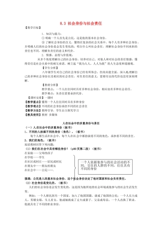 广东省惠东县教育教学研究室八年级政治下册 8.3 社会身份与社会责任教案 粤教版