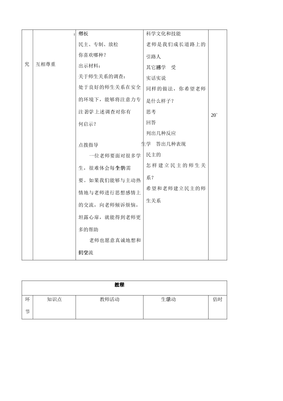 七年级思品上册 14我与老师交朋友同步教案 鲁教版_第3页