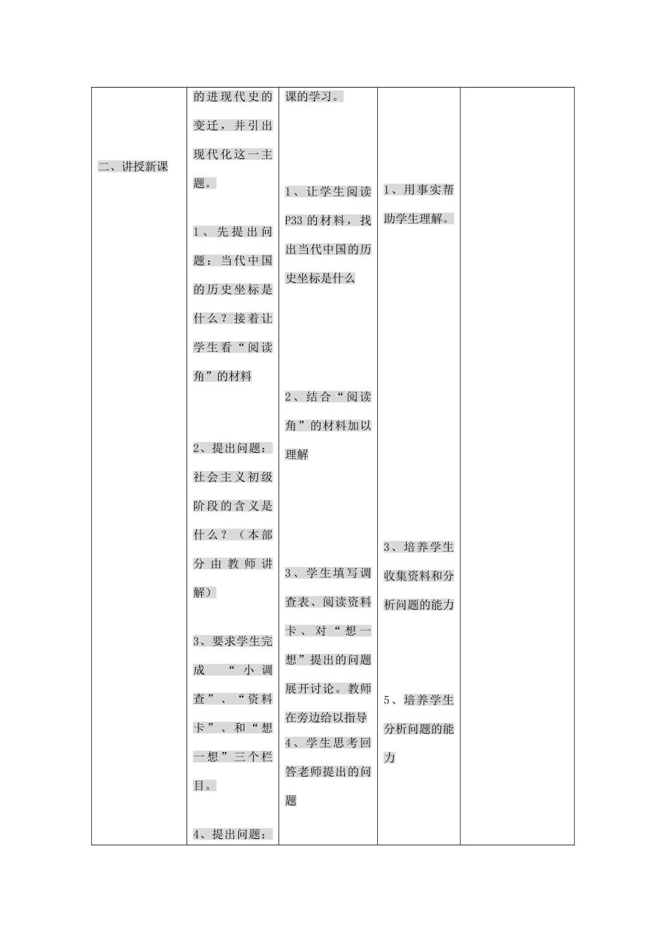 九年级政治：第三课《中国的道路》教案人民版_第2页