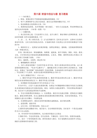 九年级政治 2.3 财富中的法与德复习教案 鲁人版