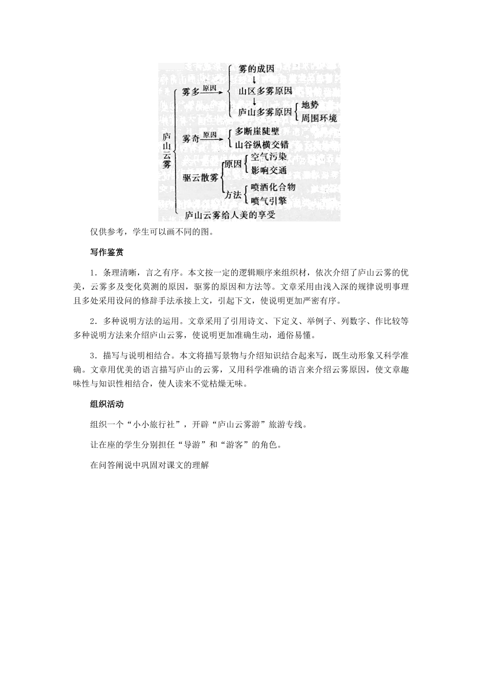 七年级语文下册 21《庐山云雾》教学设计 河大版_第3页