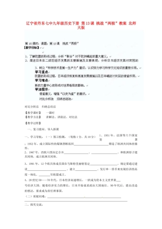 辽宁省丹东市九年级历史下册 第13课 挑战“两极”教案 北师大版