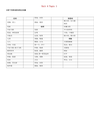 九年级英语上册 Unit4 Topic1 ABCD学案（无答案） 仁爱版