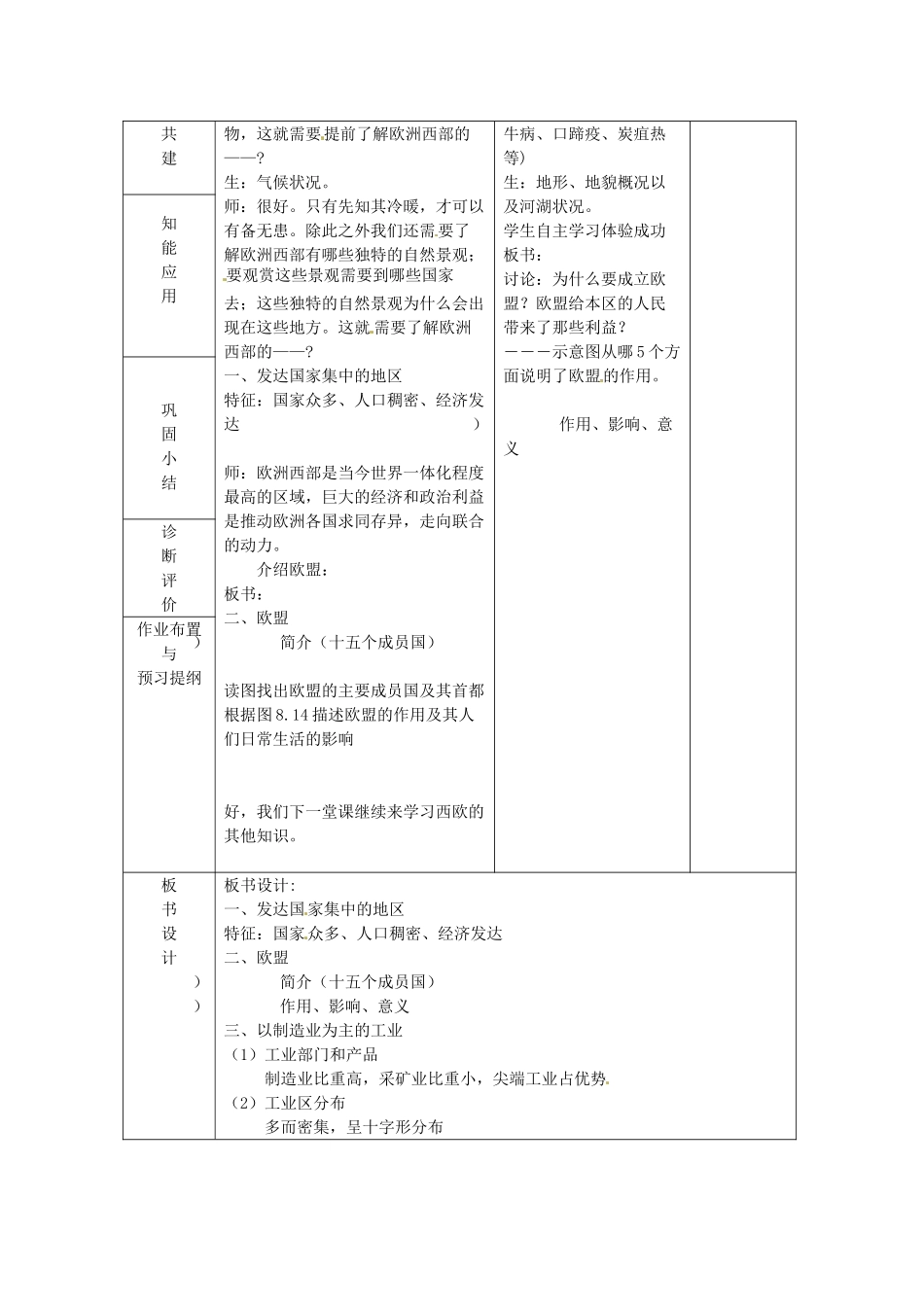 山东省临沂市蒙阴县第四中学七年级地理下册 8.2 欧洲西部（第1课时）教案 （新版）新人教版_第2页