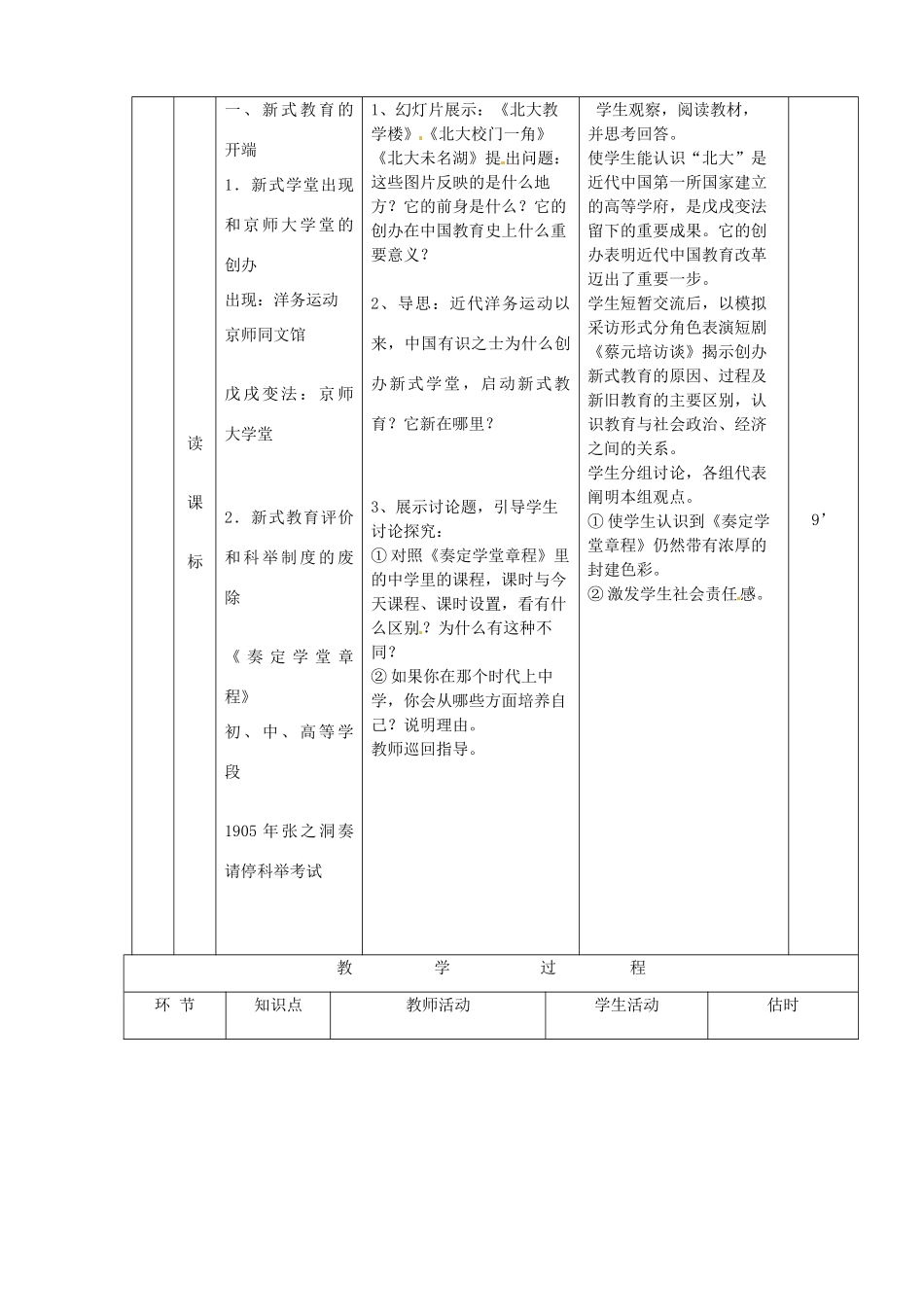 山东省临沭县第三初级中学八年级历史上册《第22课 科学技术与思想文化（二）》教案 人教新课标版_第3页