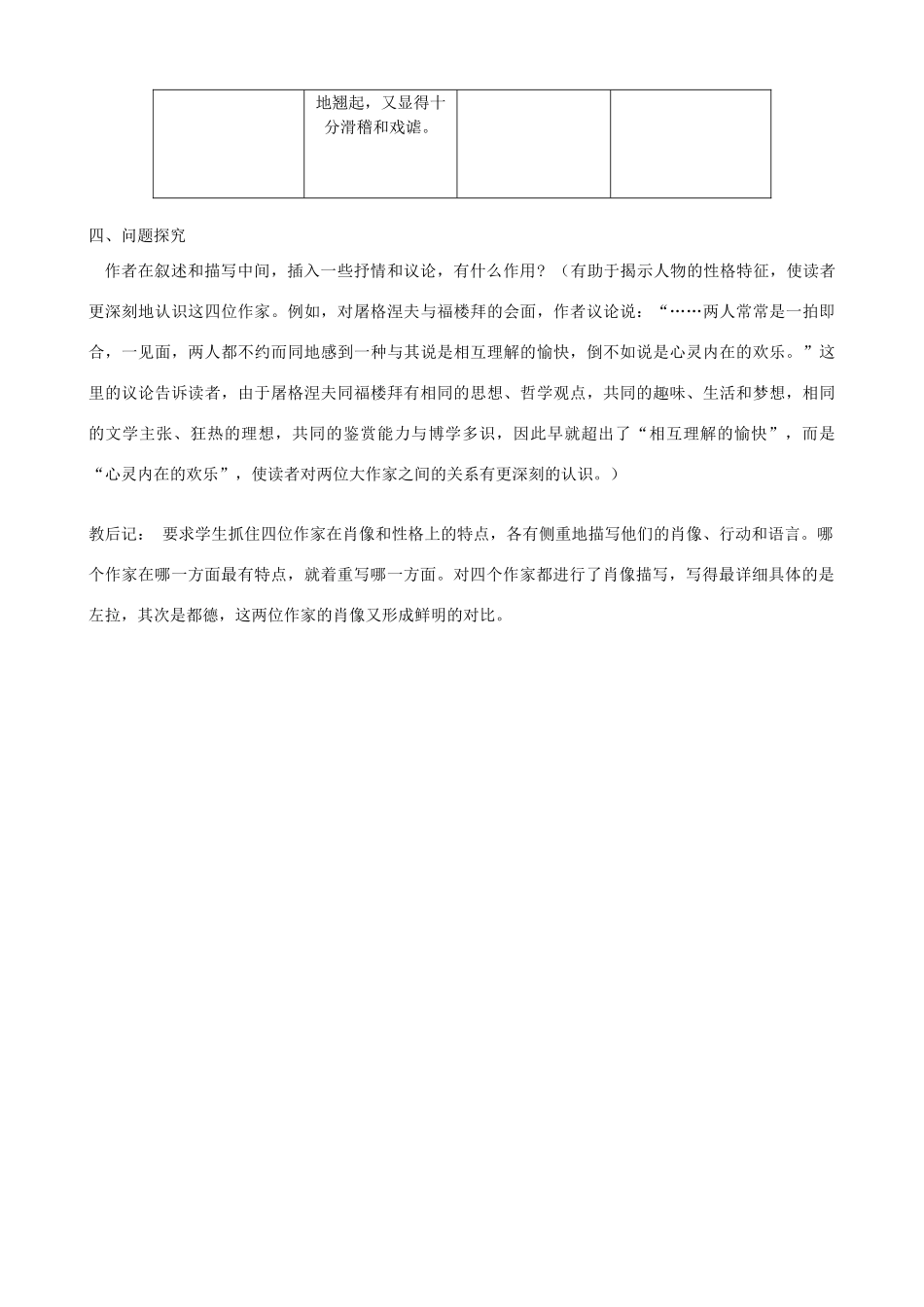 广东省德庆县莫村中学七年级语文下册《第14课 福楼拜家的星期天》教案1 新人教版_第3页