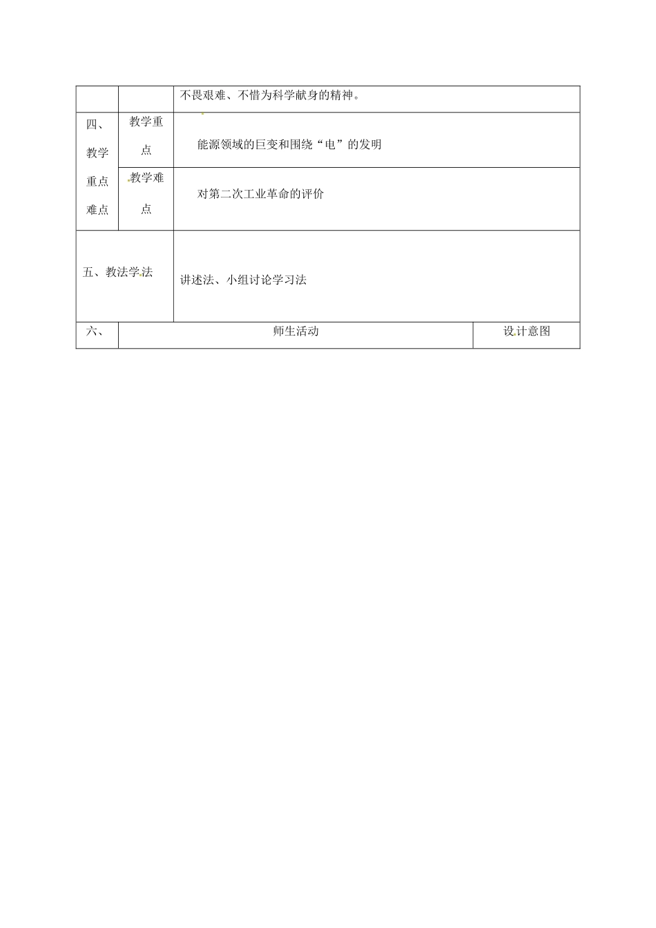 陕西省石泉县九年级历史上册 第三单元 第17课 电气时代的来临教学设计 北师大版-北师大版初中九年级上册历史教案_第2页