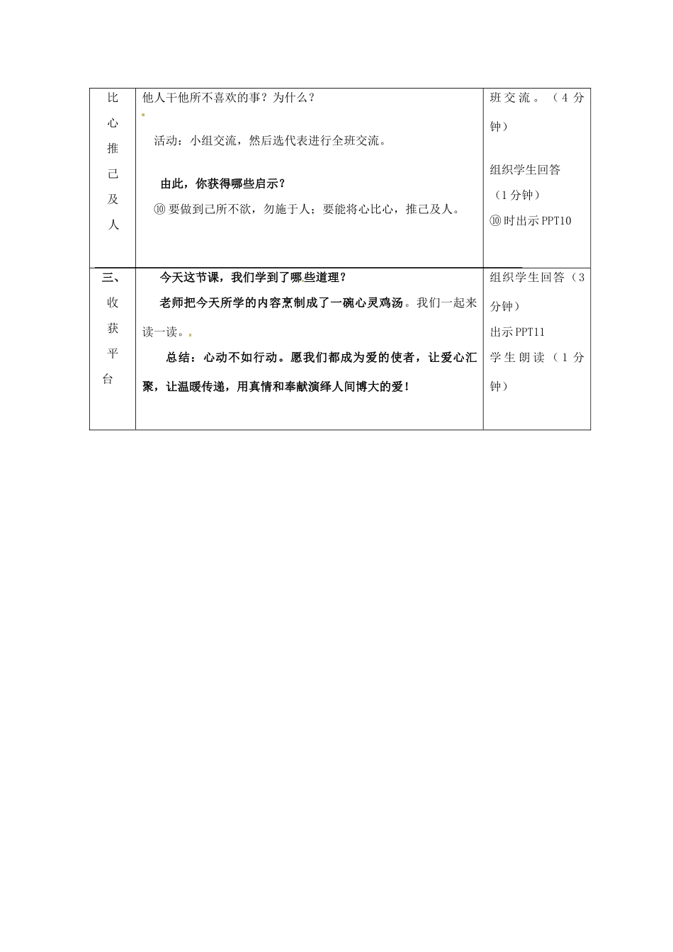 江苏省东台市唐洋镇中学七年级政治上册《第6课  授人玫瑰  手留余香》教案1 苏教版_第3页