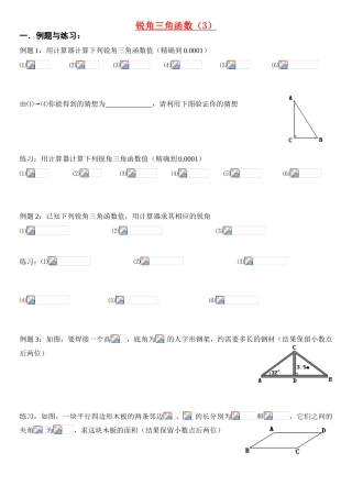 锐角三角函数（3）