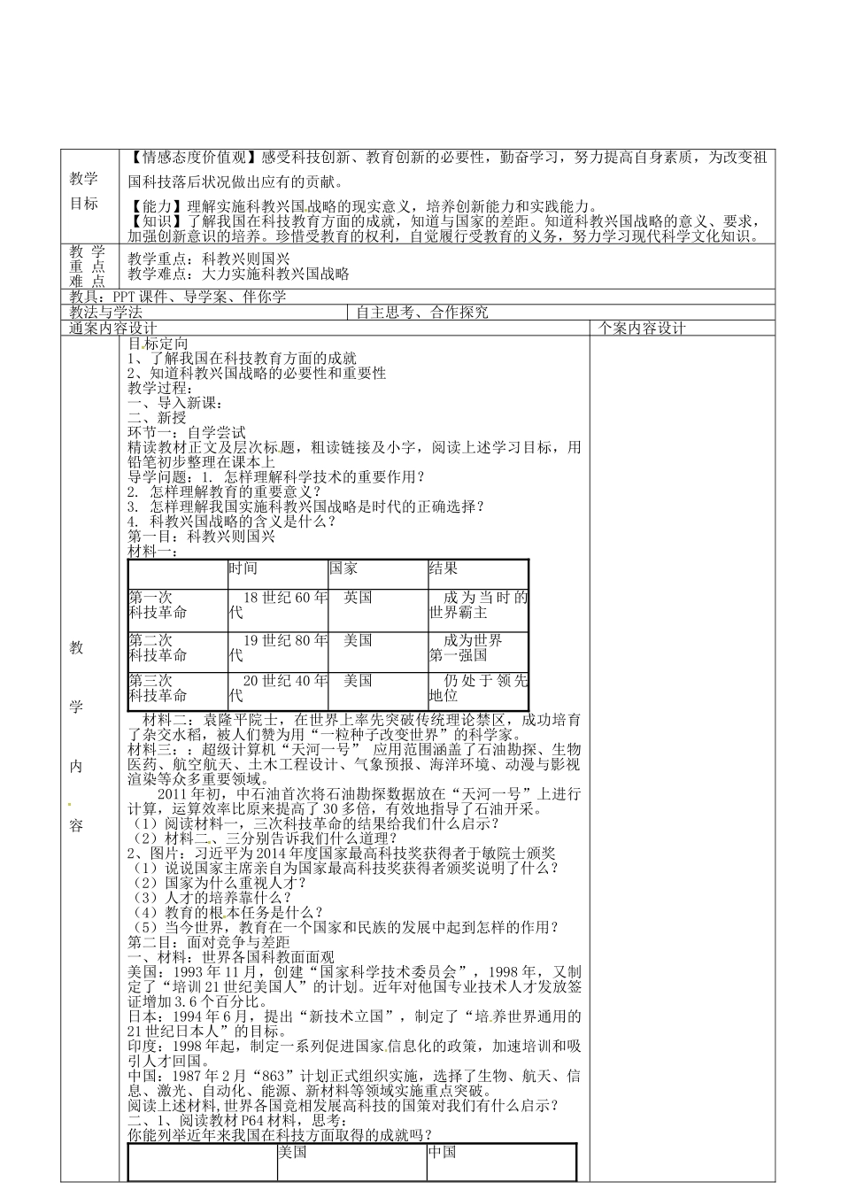 九年级政治全册 3.7.1 时代的选择教案 鲁教版-鲁教版初中九年级全册政治教案_第2页