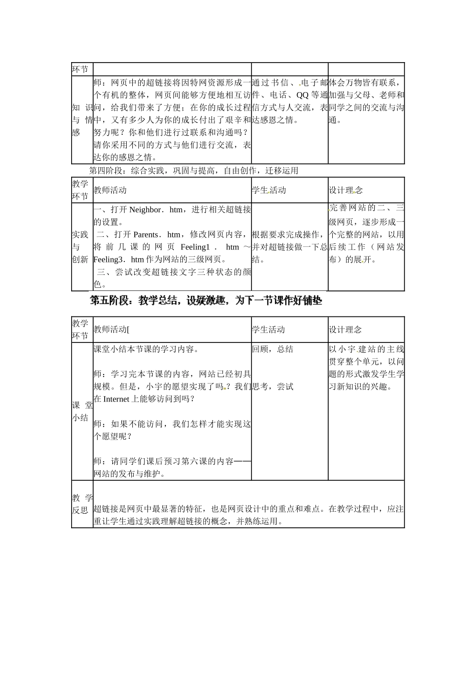山东省临沭县第三初级中学八年级信息技术上册《网页中超链接》教案_第3页