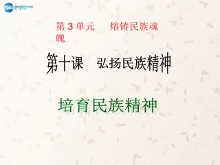 九年级政治全册 第10课 第2站 培育民族精神课件1 北师大版