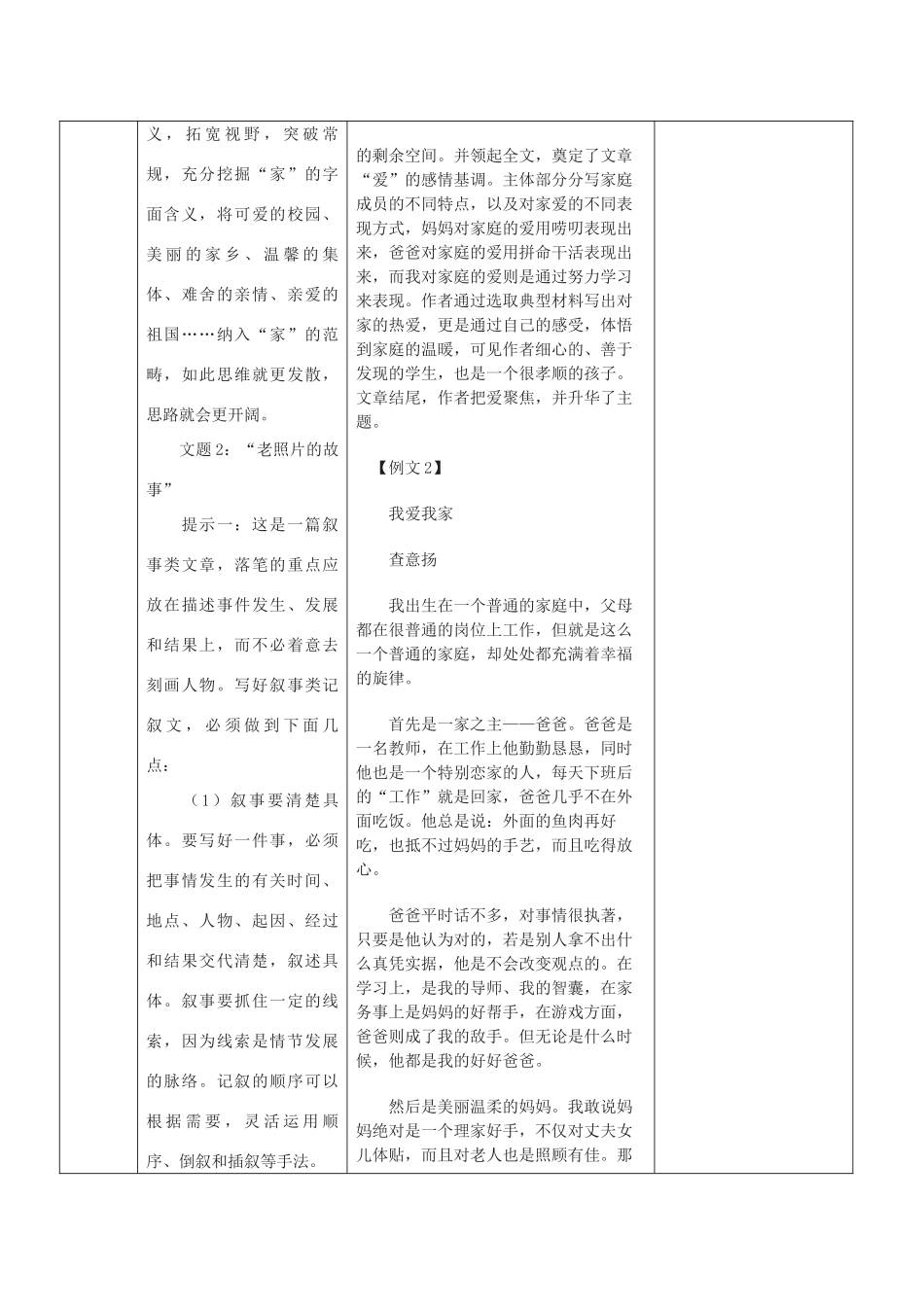 七年级语文上册《综合性学习：我爱我家》写作指导教案 人教新课标版_第3页